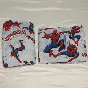 Pottery Barn Kids Amazing Spiderman Marvel Comics TWIN Sheet Set Fitted & Flat